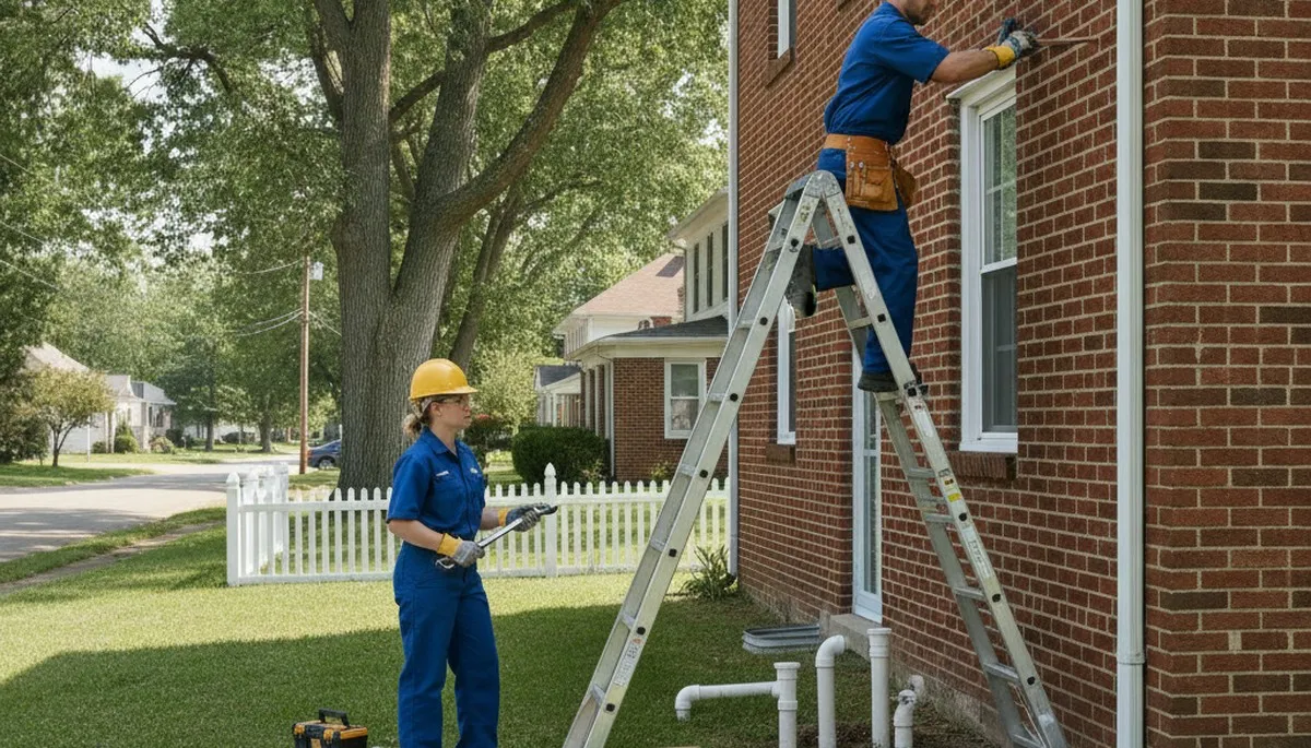 Dayton, OH plumber repairing residential plumbing for local emergency service