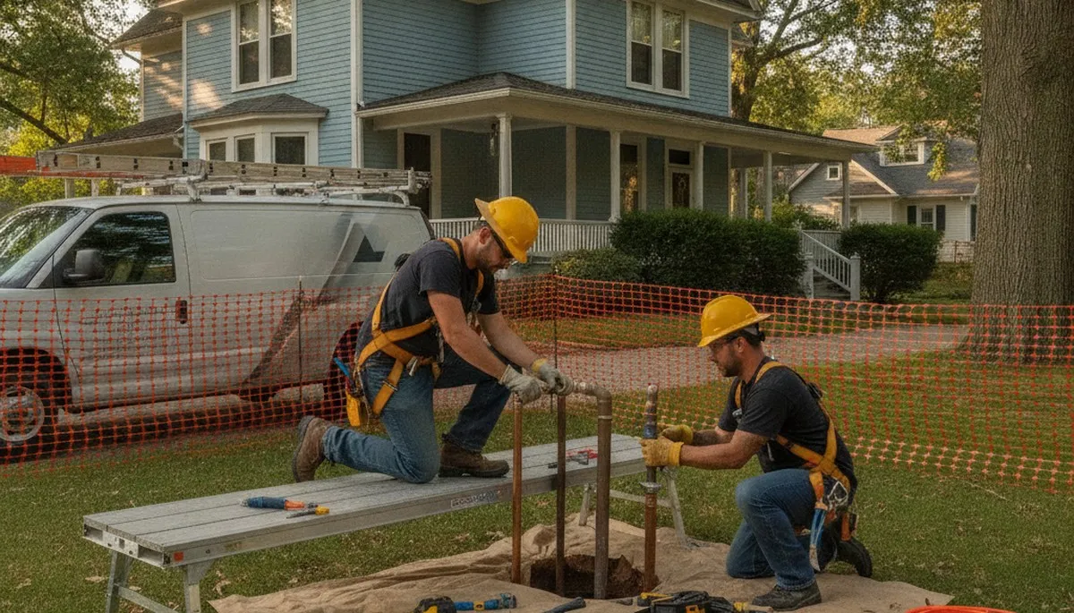 Dayton, OH plumber repairing a residential pipe for plumbing repair service