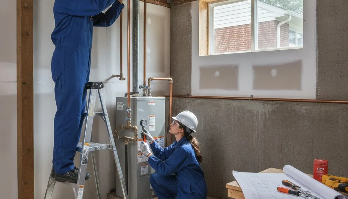 Dayton, OH plumber repairing a pipe for a plumbing service call