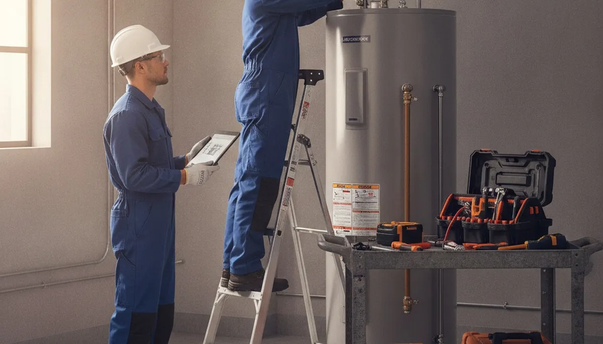 Dayton, OH plumber repairing a water heater for fast same-day home service